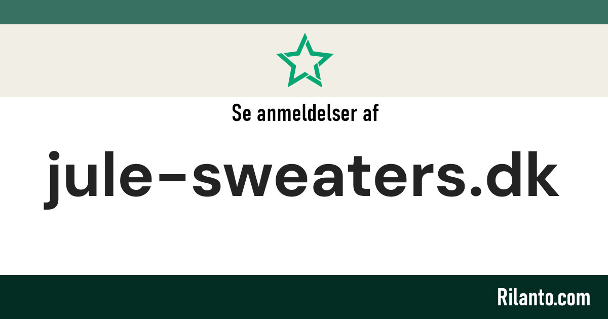 Anmeldelser af Jule Sweaters (Score: 4.3/5)